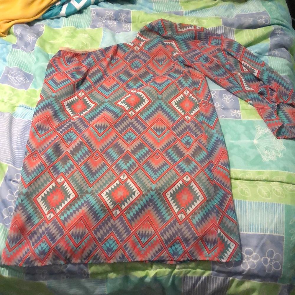 One shoulder patterned mini dress